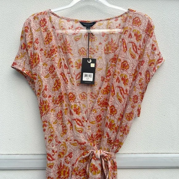 NEW Lucky Brand Maxi Dress Women XL Floral 100% Cotton Wrap Dress Cottagecore - Picture 7 of 13